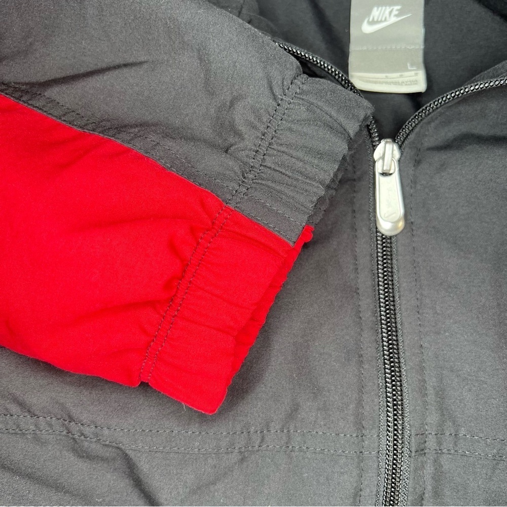 Nike Full Zip Long Sleeve Black & Red Lined Jacket Men's Large Y2K - Picture 6 of 9